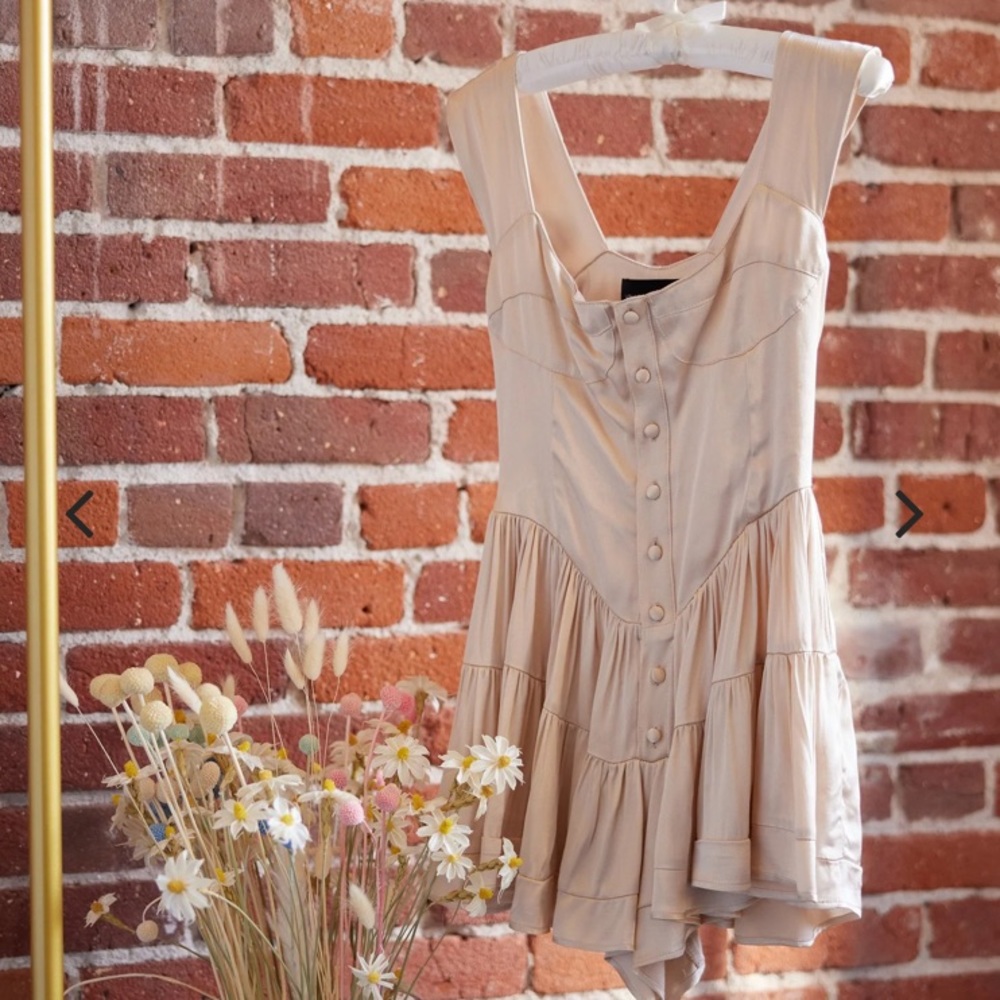 Vanessa Mooney Elisabeth Dress - Cream Satin
